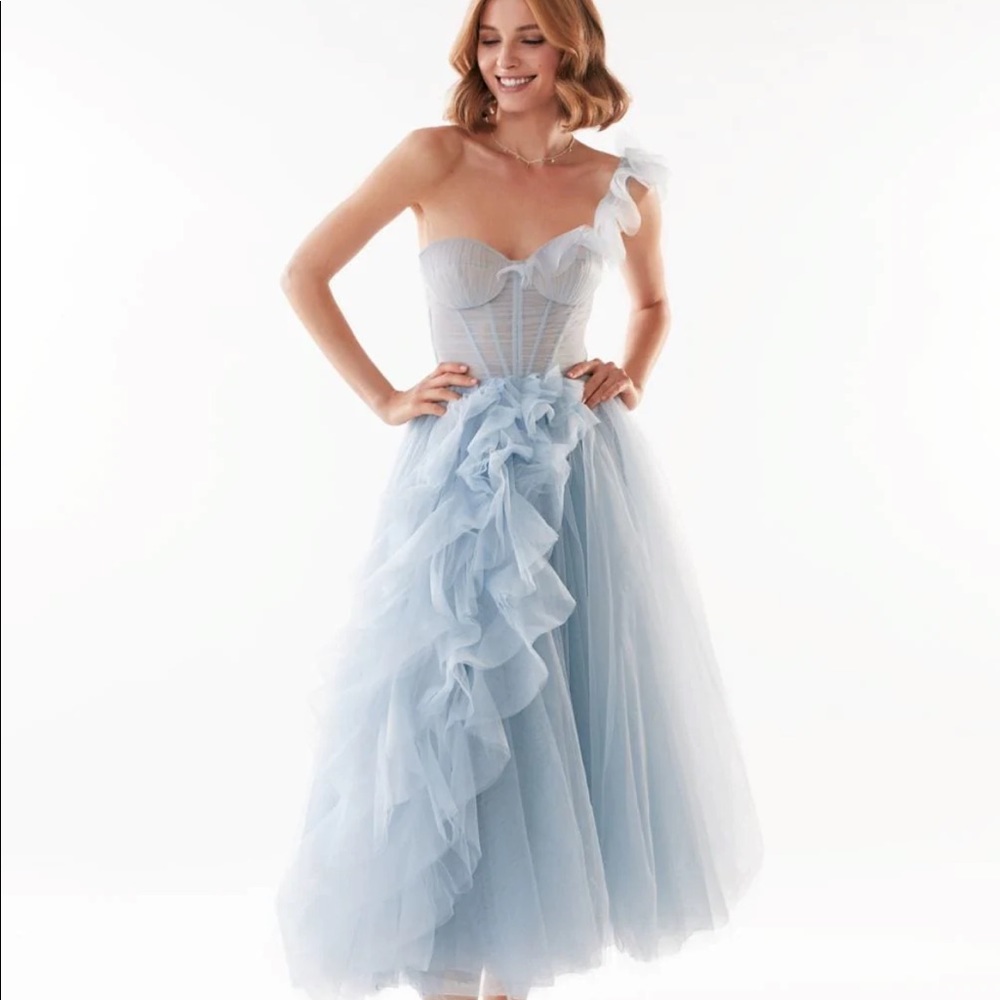 Milla One Shoulder Midi Tulle Dress